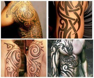 Diseños para hombres de tatuajes tribales en el brazo completos