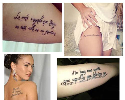 Elección de tatuajes para mujer con frases
