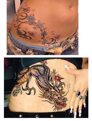 Tatuajes para mujeres en la cintura foto dragon